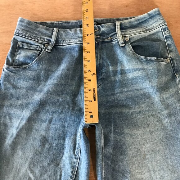 Hudson Icy Blue Jeans Women 10 Blue Mid Rise Flap Pocket Medium Wash Stretch - Picture 8 of 15